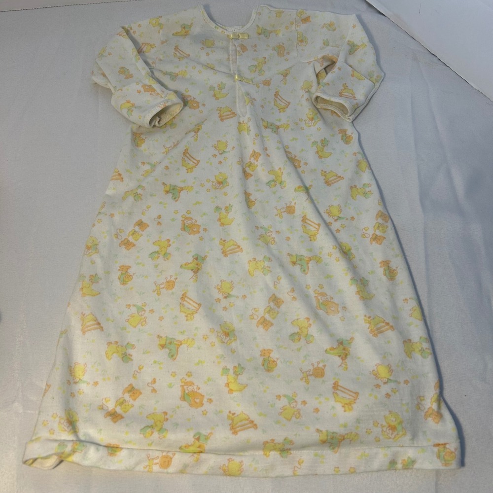 Vintage Carters Layette Infant Sleeping Gown Duck Animal Print 100% Polyester